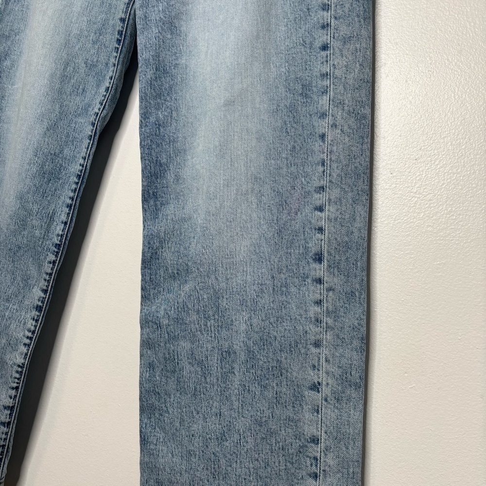 Pilcro Jeans - Lonnie Cuffed High Rise Straight Leg. 
Lighter Wash, Blue Denim. - Picture 9 of 15